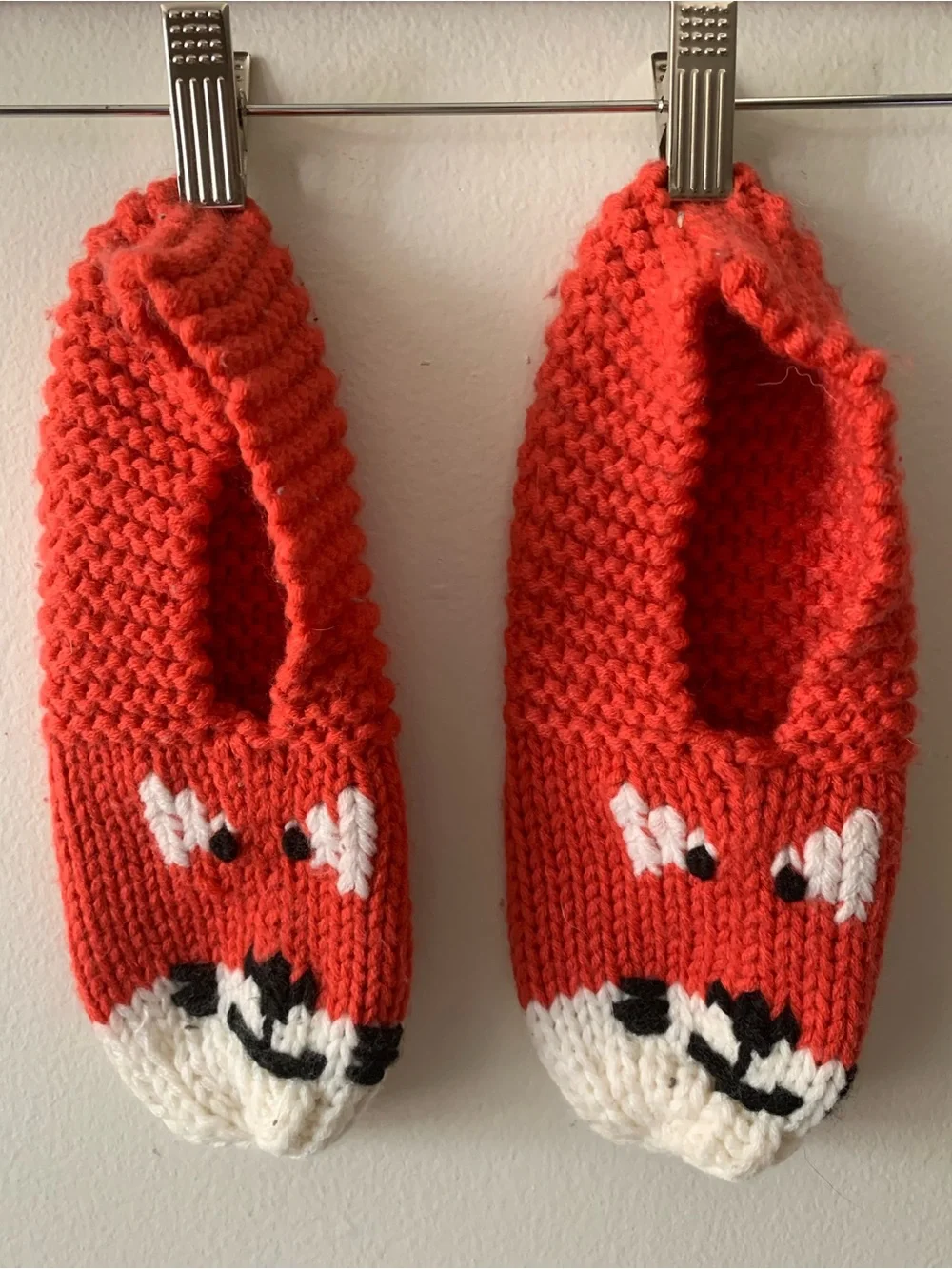 NEW Orange Cute Fox Knit Slippers Socks